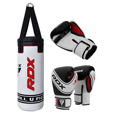 RDX 4W 2ft Robo Kids Punch Bag with Gloves Set – White