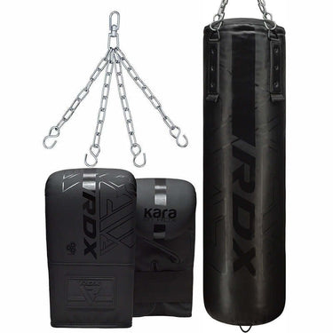 RDX F6 KARA 4ft / 5ft 3 - in - 1 Punch Bag & Bag Gloves Set - RDX Sports | Switzerland #color_black