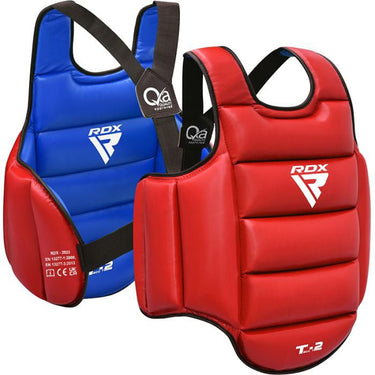 RDX T2 Karate-Brustschutz – Rot/Blau