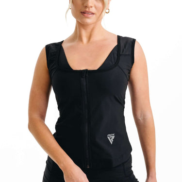 RDX W2 Women Sweat Vest With Zipper REACH OEKO TEX 100 Certified - RDX Sports | Switzerland #color_black