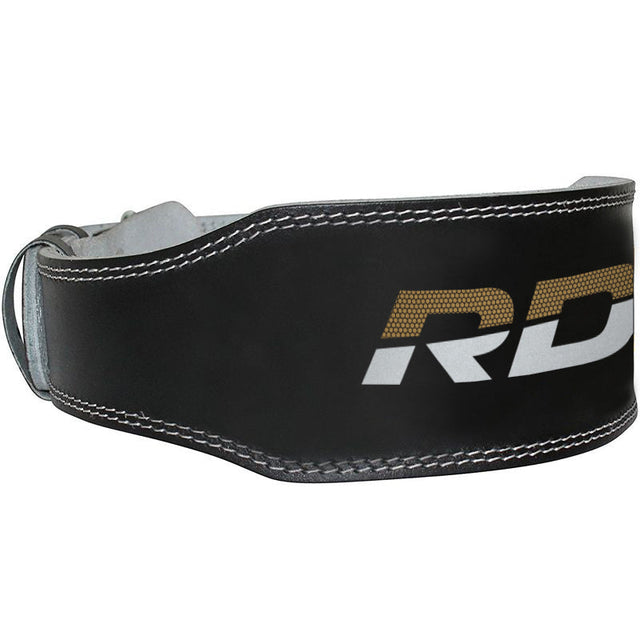 RDX 4 Inch Leather Weightlifting Gym Belt#color_gold