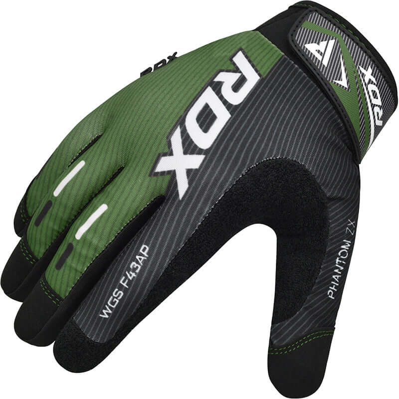 RDX F43 Full Finger Touch Screen Gym Workout Gloves#color_army-green