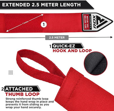 HAND WRAPS 2.5 kids - RDX Sports | Switzerland #color_red