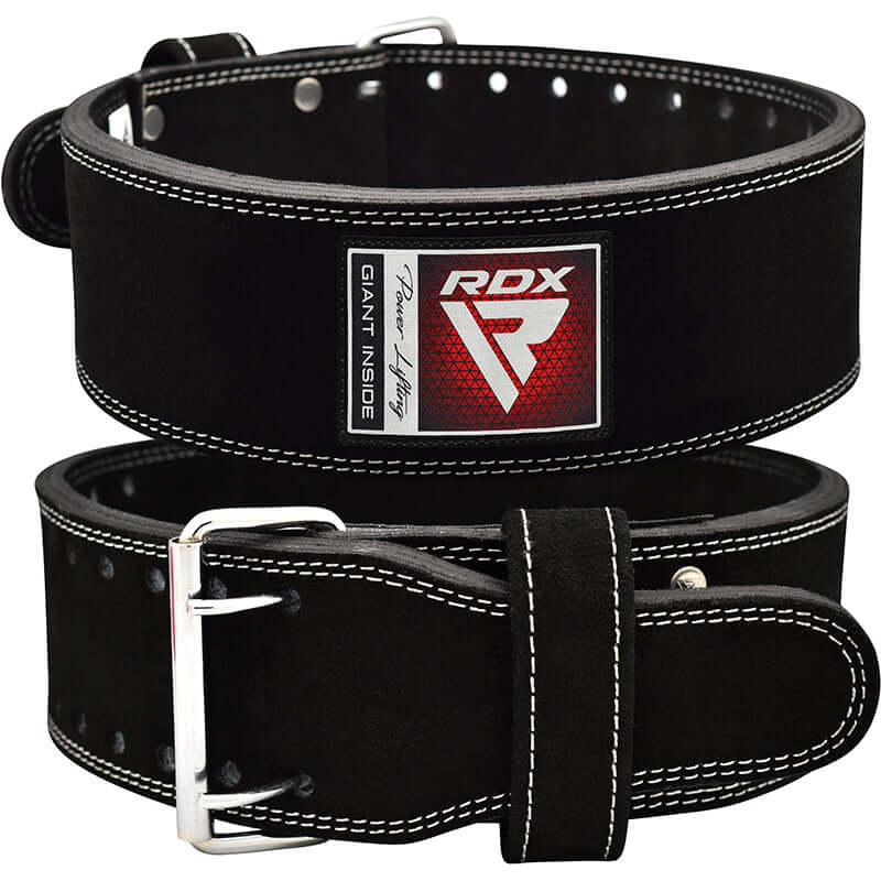 RDX 4PB Suede Leather Black Powerlifting Belt - RDX Sports | Switzerland