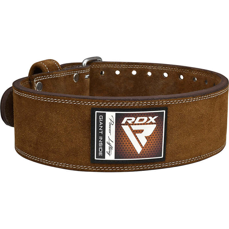 RDX 4PN Suede Leather Brown Powerlifting Belt - RDX Sports | Switzerland