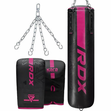RDX F6 KARA 4ft / 5ft 3 - in - 1 Punch Bag & Bag Gloves Set - RDX Sports | Switzerland #color_pink