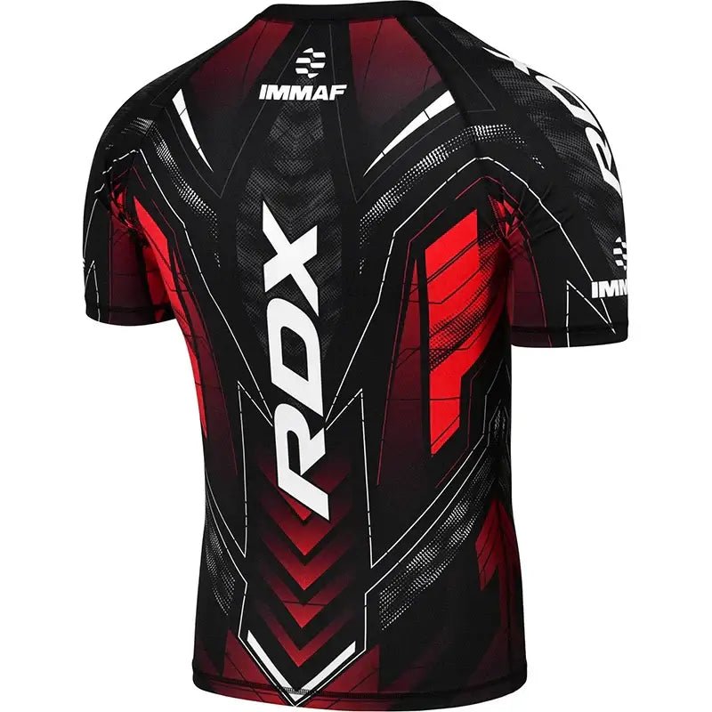 RDX IMMAF Approved Half Sleeves Compression Shirt Red - RDX Sports | Switzerland