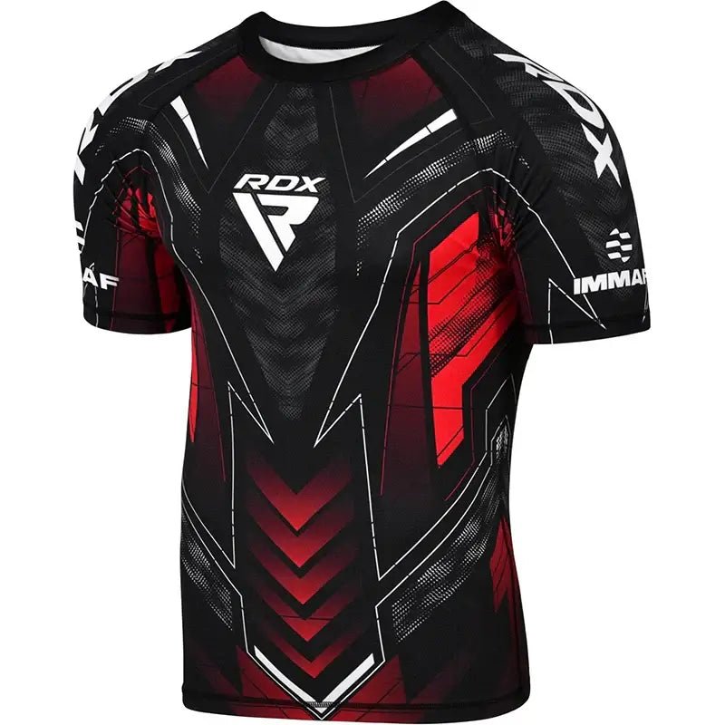 RDX IMMAF Approved Half Sleeves Compression Shirt Red - RDX Sports | Switzerland