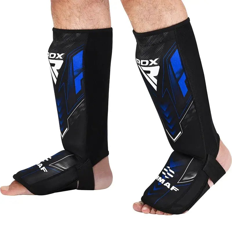 RDX IMMAF Approved Neoprene Shin Instep Guards Blue - RDX Sports | Switzerland