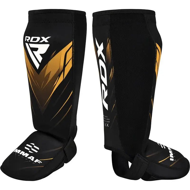 RDX IMMAF Approved Neoprene Shin Instep Guards Golden - RDX Sports | Switzerland