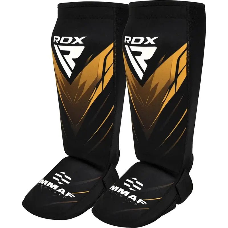 RDX IMMAF Approved Neoprene Shin Instep Guards Golden - RDX Sports | Switzerland