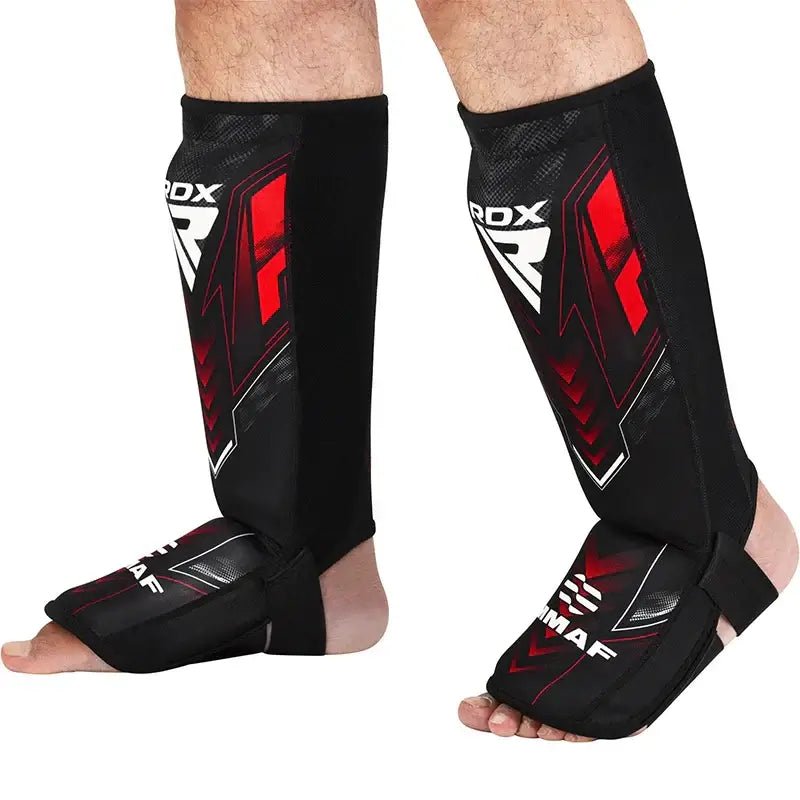 RDX IMMAF Approved Neoprene Shin Instep Guards Red - RDX Sports | Switzerland