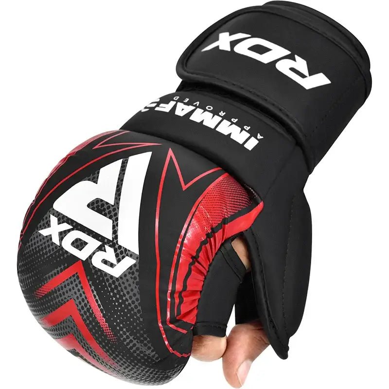 RDX IMMAF Approved Shooter Grappling Gloves Red - RDX Sports | Switzerland