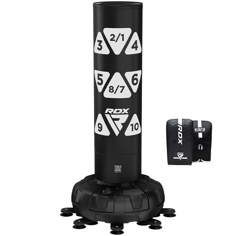 RDX KT Ronin 6ft 2 - in - 1 white Free Standing Target Punch Bag With Mitts Set - RDX Sports | Switzerland