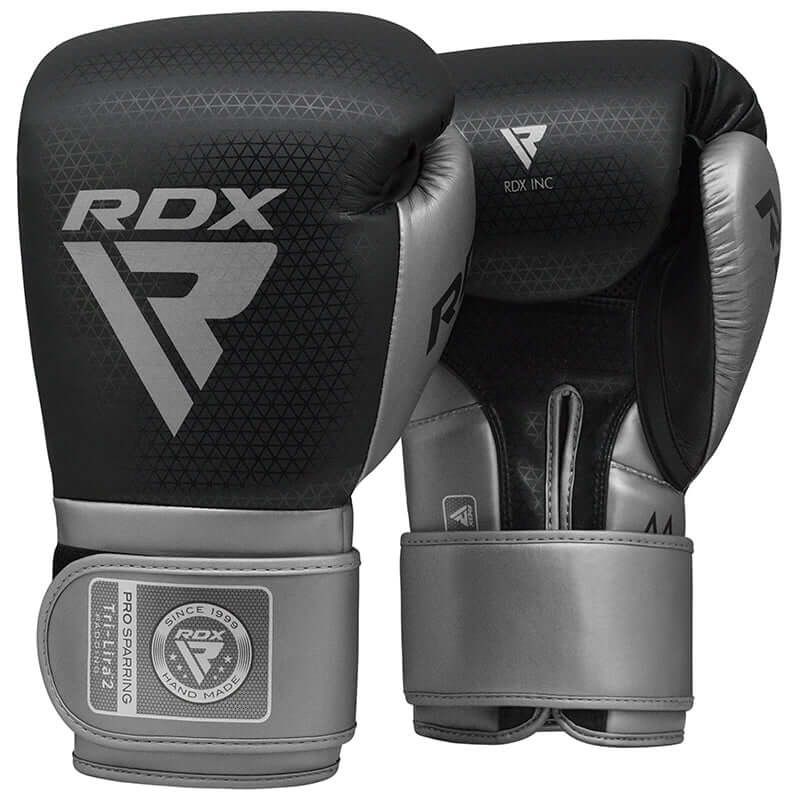 RDX L2 Mark Pro Sparring Boxing Gloves Hook and loop Black / Golden - RDX Sports | Switzerland