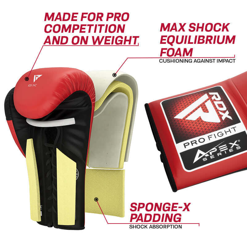 RDX PF APEX Competition/Fight Lace Up Boxing Gloves - RDX Sports | Switzerland