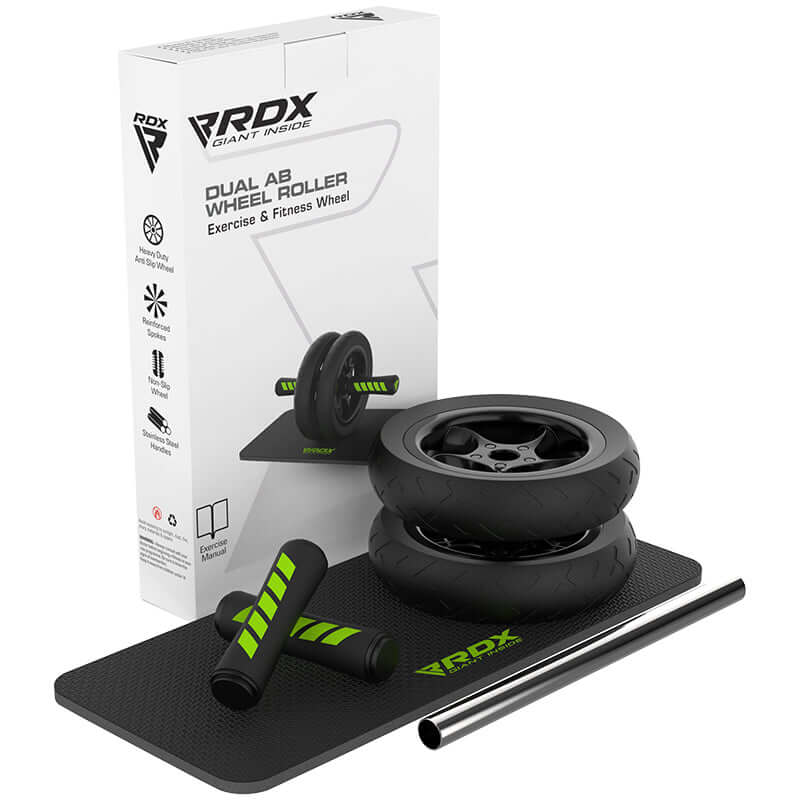 RDX W1 2 - in - 1 Ab Wheel Roller & Knee Pad Mat - RDX Sports | Switzerland