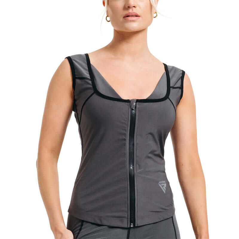RDX W2 Women Sweat Vest With Zipper REACH OEKO TEX 100 Certified - RDX Sports | Switzerland