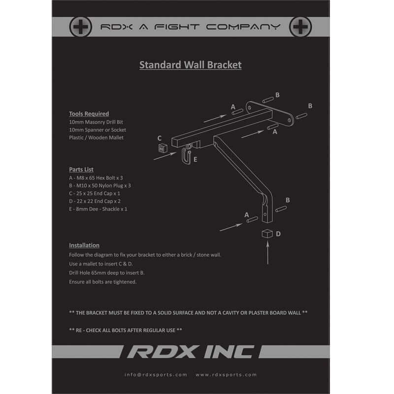 RDX X1 Punch Bag Steel Wall Bracket - RDX Sports | Switzerland