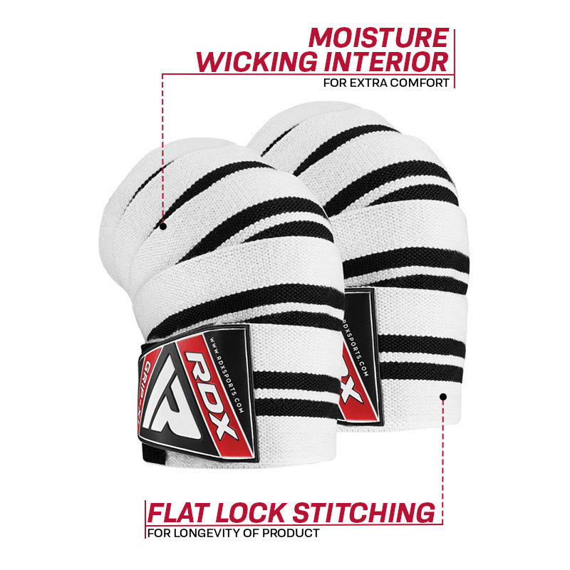 RDX K1 Elasticated Knee Compression Bandage Wraps#color_white