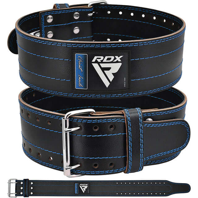 RDX RD1 4  Powerlifting Leather Gym Belt#color_blue