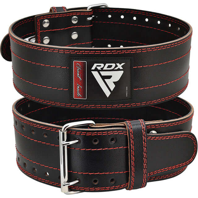 RDX RD1 4  Powerlifting Leather Gym Belt#color_red