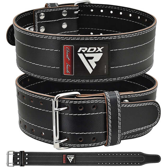 RDX RD1 4  Powerlifting Leather Gym Belt#color_white