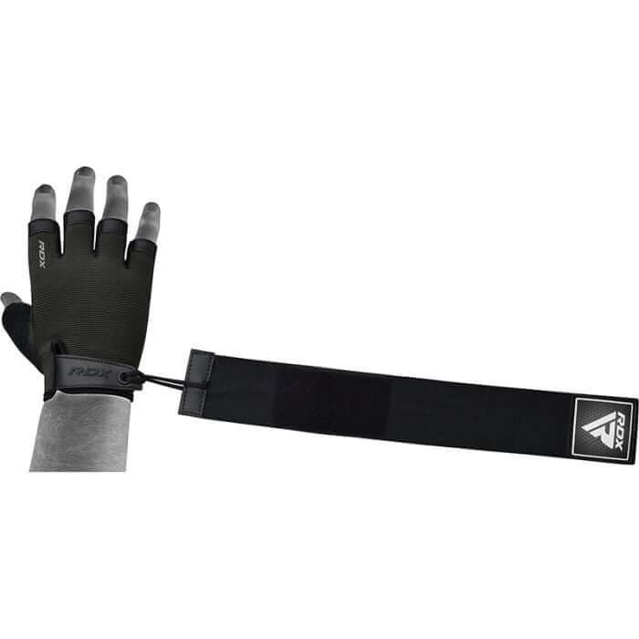 RDX T2 Weightlifting Half Finger Gym Gloves#color_black