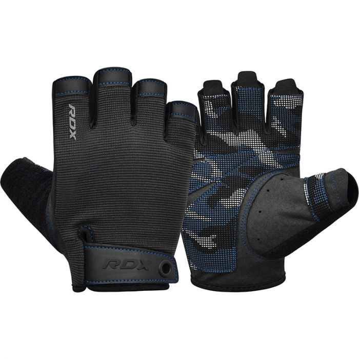 RDX T2 Weightlifting Half Finger Gym Gloves#color_blue