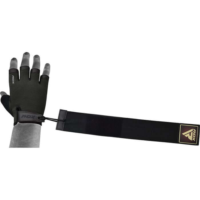 RDX T2 Weightlifting Half Finger Gym Gloves#color_brown