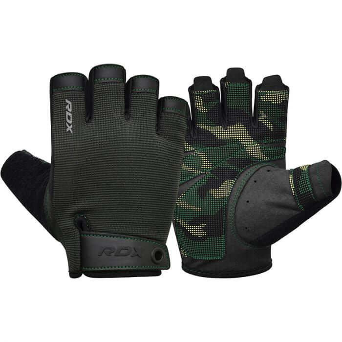 RDX T2 Weightlifting Half Finger Gym Gloves#color_green