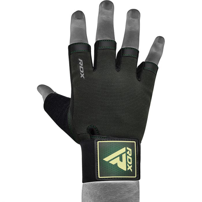 RDX T2 Weightlifting Half Finger Gym Gloves#color_green