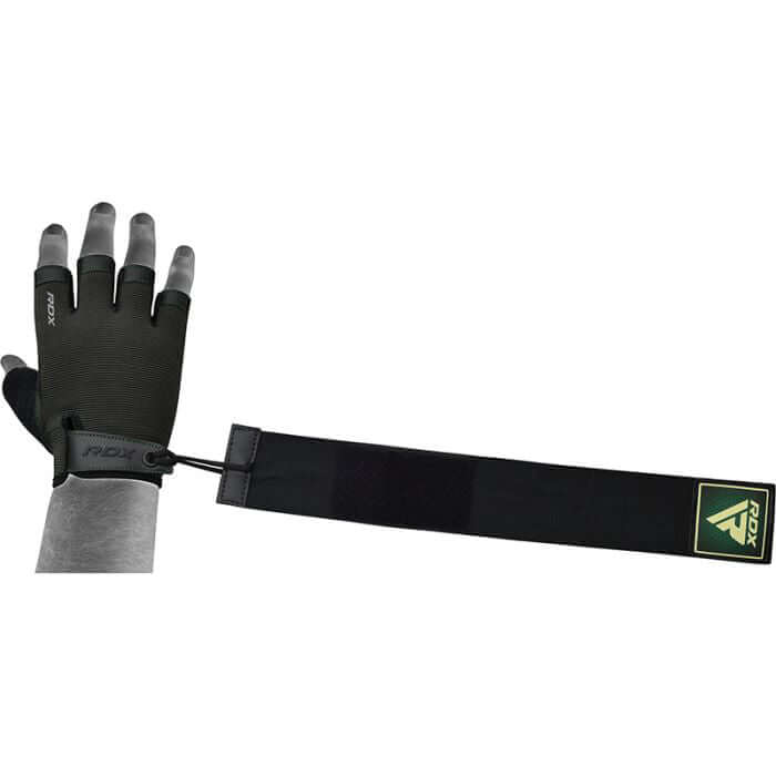 RDX T2 Weightlifting Half Finger Gym Gloves#color_green